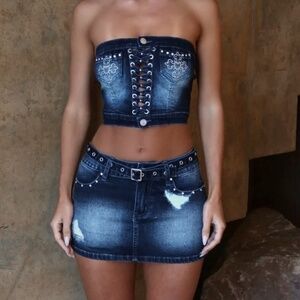 OUTCAST KENZA SKIRT DENIM NWT